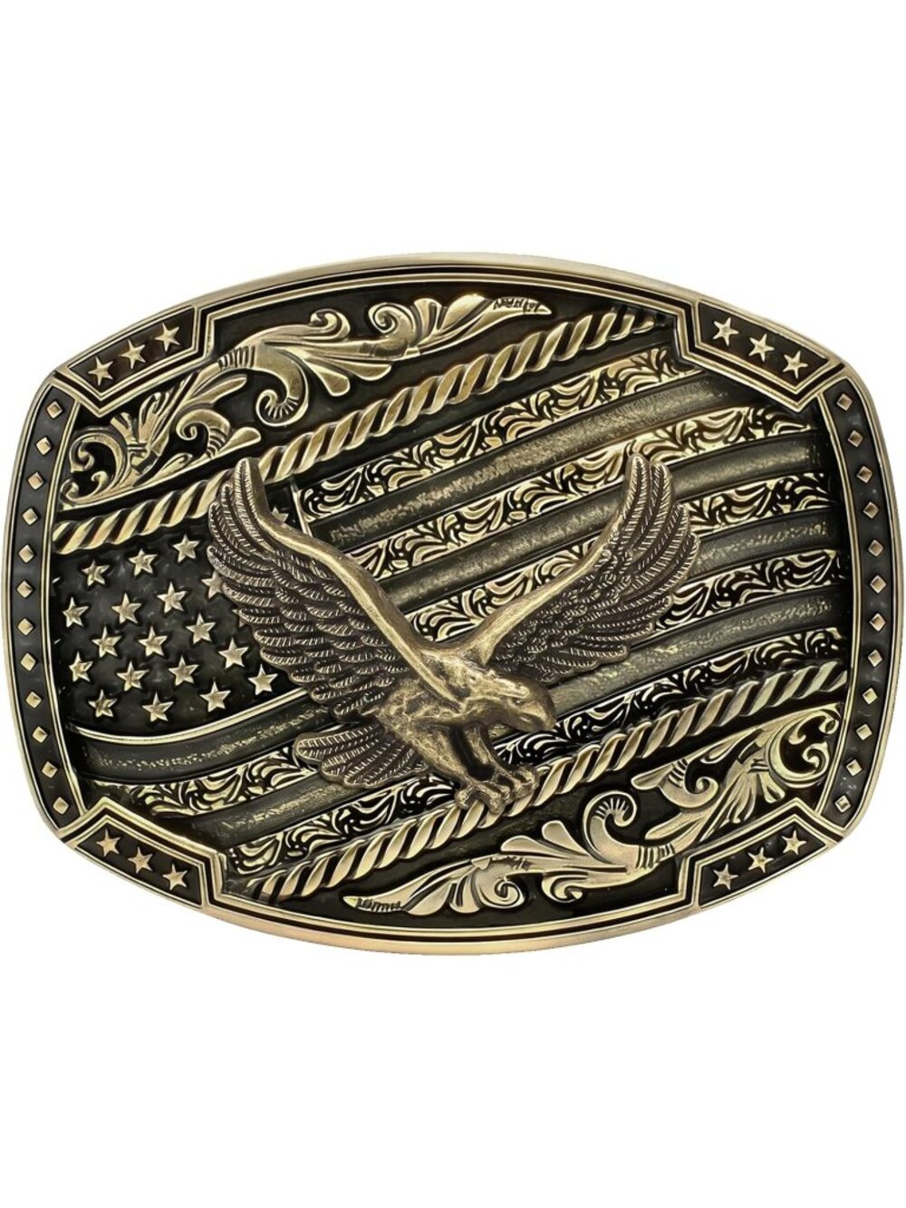 Women 4# Eagle Western Cowboy Cowgirl Long Horn Bull Belt Buckle
